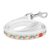 Повідець Waudog Printed з малюнком Пончики для собак 25 мм, 122 см, білий