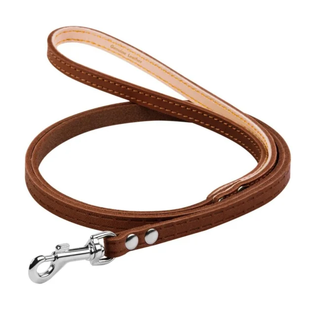 Повідець одинарний для собак, непрошитий, 10 мм, 122 см, коричневий