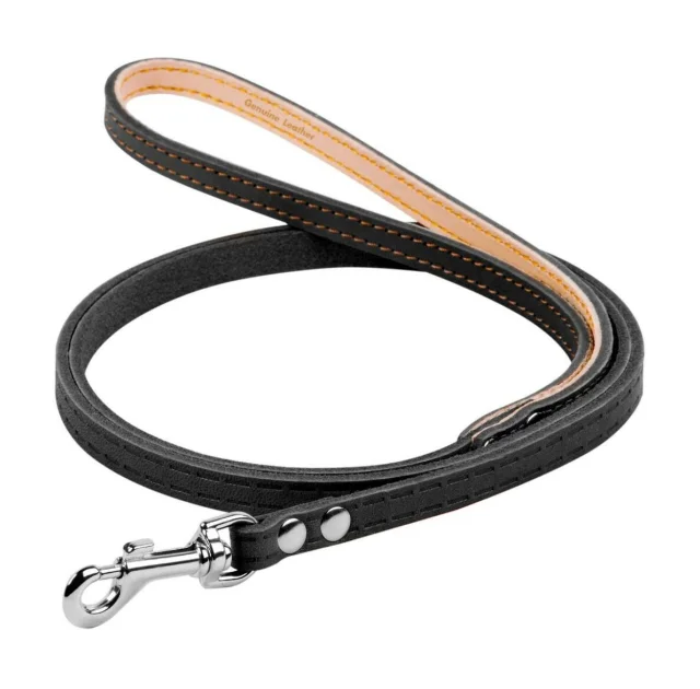 Повідець одинарний для собак, непрошитий, 12 мм, 122 см, чорний