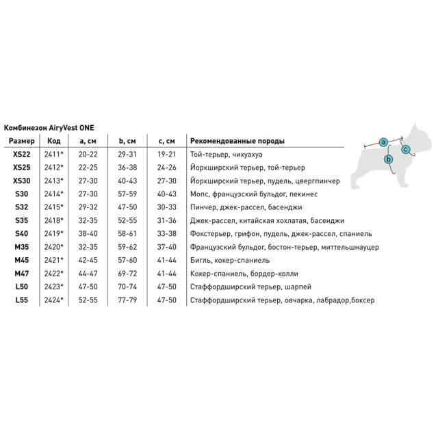 Комбинезон AiryVest One XS30 для собак, салатовый