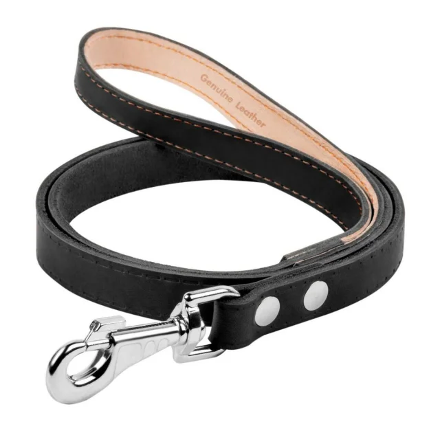 Повідець одинарний для собак, непрошитий, 16 мм, 122 см, чорний