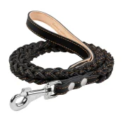 Поводок квадратное плетение для собак 20 мм, 122 см, черный
