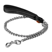 Поводок-цепь Dog Extreme с нейлоновой ручкой для крупных пород собак, 4 мм, 112 см, черный