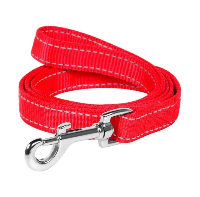 Нейлоновый поводок Dog Extreme двойной для собак 14 мм, 122 см, красный