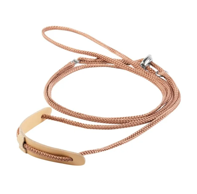 Ринговка зі шкіряною накладкою та стразами Dog Extreme для собак 5 мм, 130 см, бежевий
