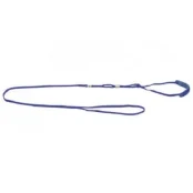 Ринговка зі шкіряною накладкою і стразами Dog Extreme для собак 5 мм, 130 см, блакитний