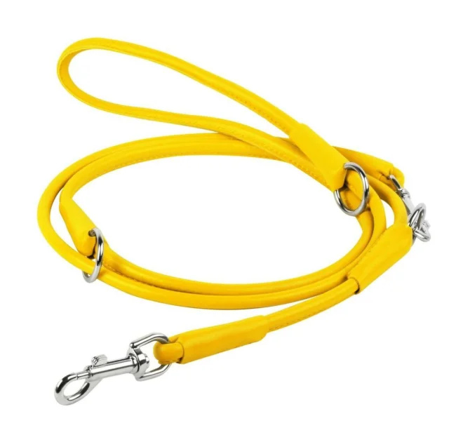 Поводок-перестежка Waudog Glamour круглый для собак, 10 мм, желтый