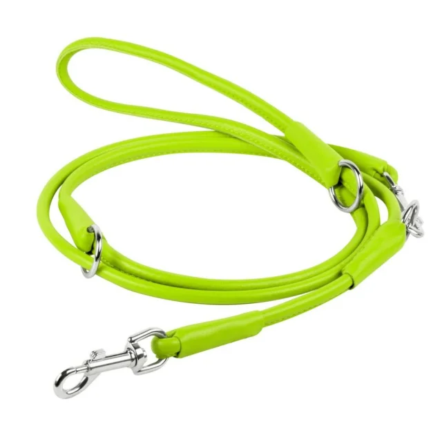 Повідець-перестіжки Waudog Glamour круглий для собак, 10 мм, салатовий