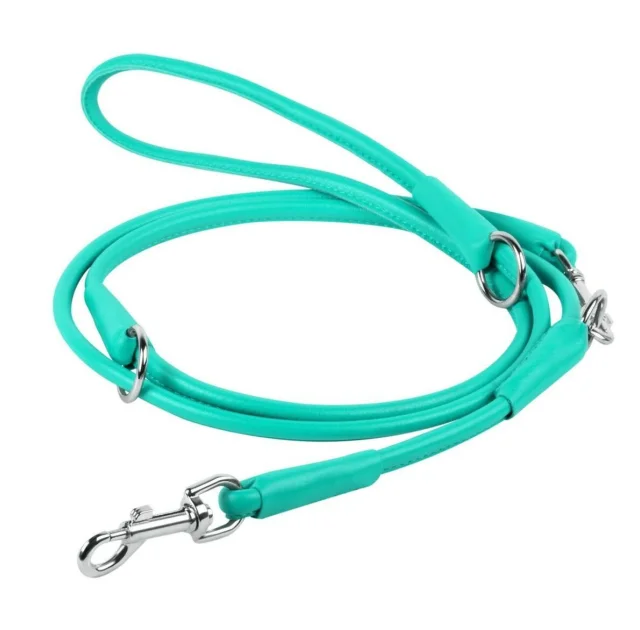 Поводок-перестежка Waudog Glamour круглый для собак, 6 мм, мятный