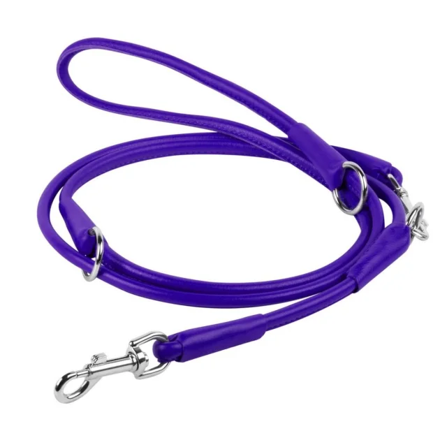 Поводок-перестежка Waudog Glamour круглый для собак, 6 мм, фиолетовый