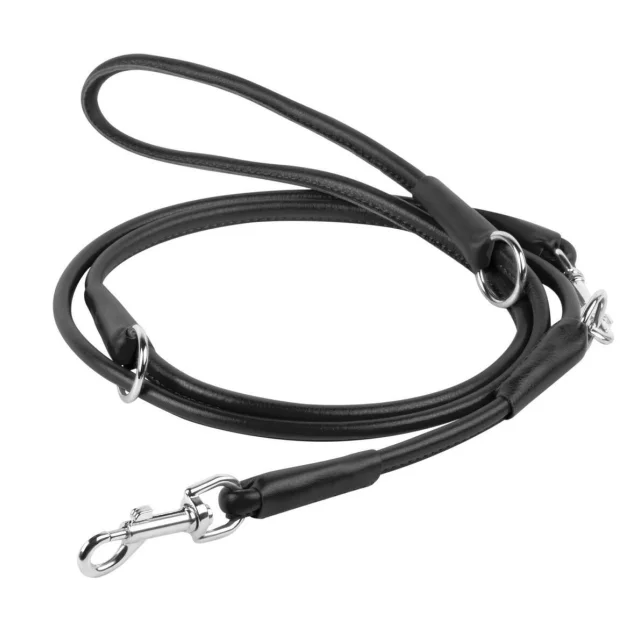 Поводок-перестежка Waudog Glamour круглый для собак, 6 мм, чёрный