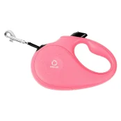 Поводок-рулетка для собак вагою до 15 кг, розмір S, 5 м, рожевий