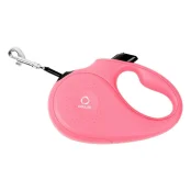 Поводок-рулетка для собак вагою до 12 кг, розмір XS, 3 м, рожевий