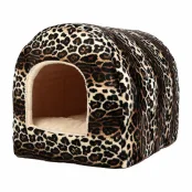 Лежак Теремок Домик-арка меховой для собак и кошек, 37×43×35 см