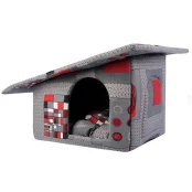 Лежак Теремок Будиночок-Тузик для собак і котів, 48×33×35 см