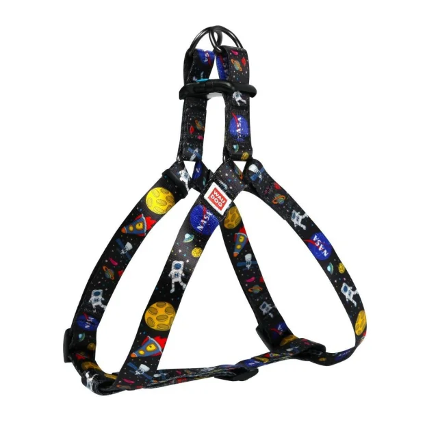 Шлея Waudog Nylon для собак с рисунком Nasa 20 мм, 50-80 см