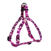 Шлея Waudog Nylon для собак с рисунком Розовый камо 15 мм, 40-55 см