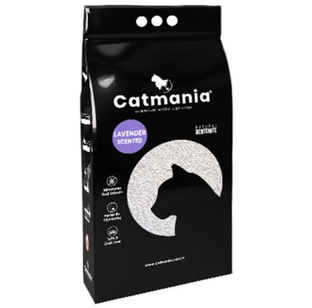 Бентонітовий наповнювач Catmania для котів з запахом лаванди, фіолетові гранули, 10 л