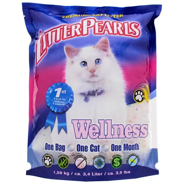 Наповнювач Litter Pearls Wellness для туалетів, кварцовий, для котів, 1.59 кг