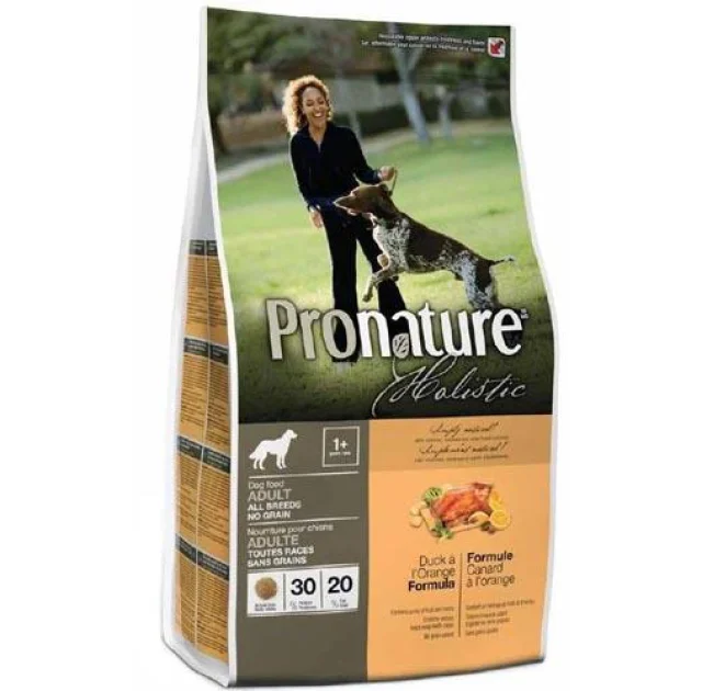 Сухий корм Pronature Holistic Adult Duck & Orange з качкою і апельсинами, без злаків, для собак, 100 г