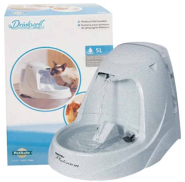 Поїлка-фонтан автоматична PetSafe Drinkwell Platinum Pet для собак і котів, 5 л, 40×20×27 см
