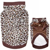 Худи Puppia Leonard с капюшоном, для собак, размер S, леопардовый принт