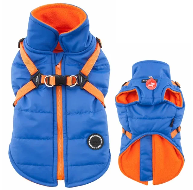 Жилет Puppia Mountaineer з шлеєю, для собак, розмір M, синій
