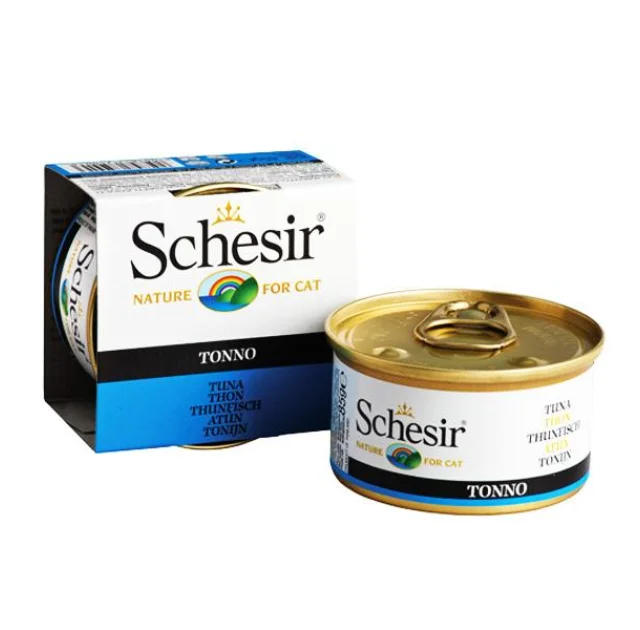 Консервы Schesir Tuna для кошек, тунец с рисом, банка, 85 г