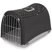 Переноска Imac Linus для собак и кошек, пластик, тёмно-серая, 50×32×34.5 см