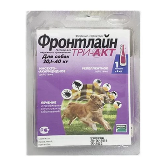 Капли Boehringer Ingelheim Frontline TRI-AKT L  против эктопаразитов для собак от 20 до 40 кг, монопипетка