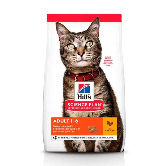 Сухой корм Hill's Science Plan Adult для кошек, с курицей, 3 кг