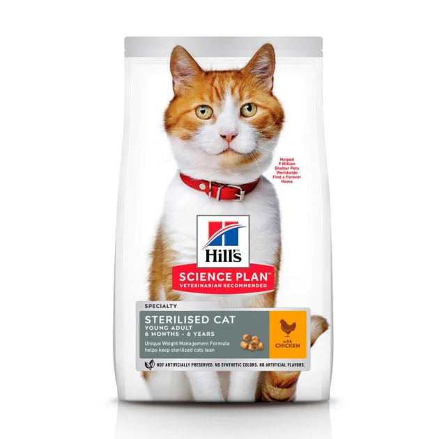 Сухой корм Hill's Science Plan Young Adult Sterilised Cat для стерилизованных кошек, с курицей, 300 г