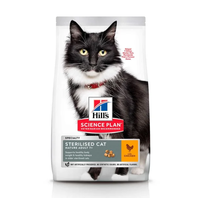 Сухой корм Hill's Science Plan Mature 7+ Sterilised Cat для кошек от 7 лет, с курицей, 300 г