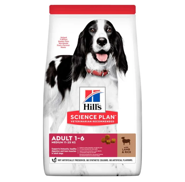 Сухий корм Hill's Science  Plan Adult Medium для собак, з ягням і рисом, 2.5 кг