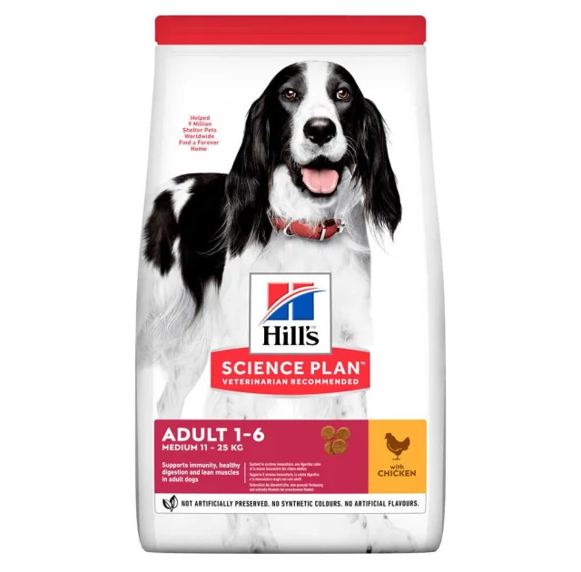 Сухий корм Hill's Science  Plan Adult Medium для собак, з куркою, 14 кг