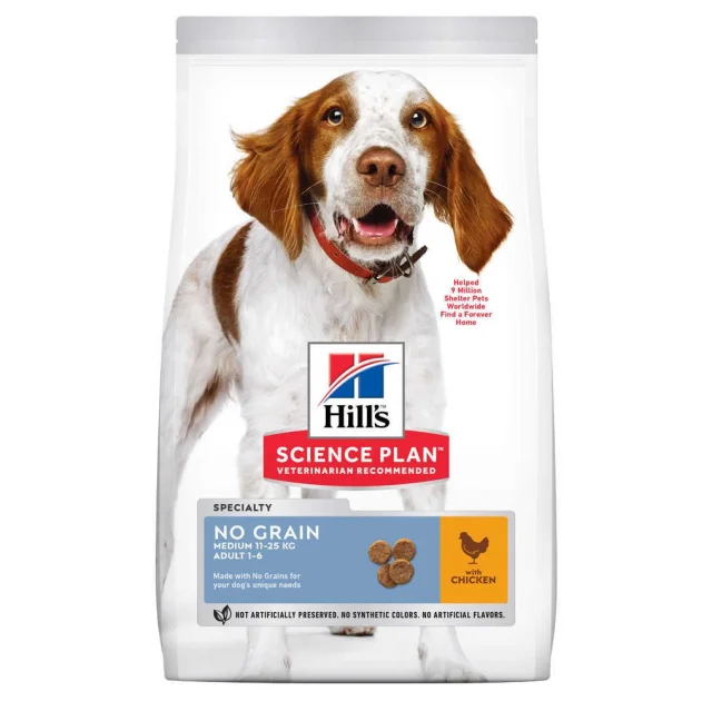 Сухий корм Hill's Science  Plan Adult No Grain Medium для собак, з куркою, 14 кг