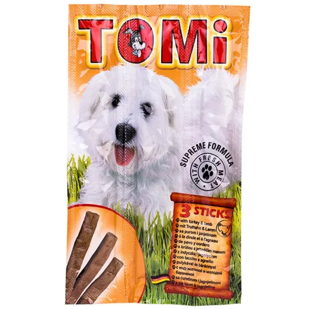 Лакомство Tomi Sticks Dog Turkey&Lamb с индейкой и ягненком, для собак, 30 г