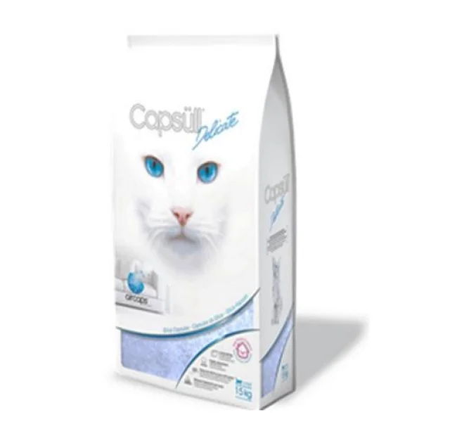 Наповнювач Capsull Delicate baby powder кварцовий, для котячого туалету, капсули 3 мм, 1.5 кг