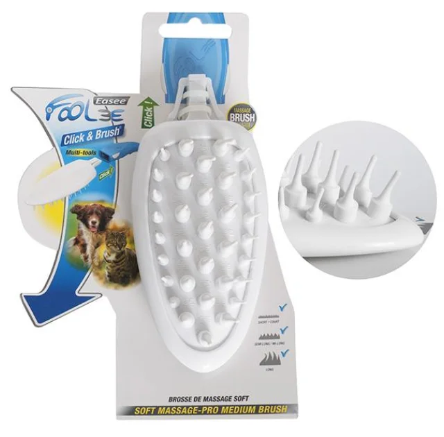 Насадка-щітка FoOlee Easee Soft Massage Pro Medium Brush змінна, для будь-якої шерсті, середня, біла
