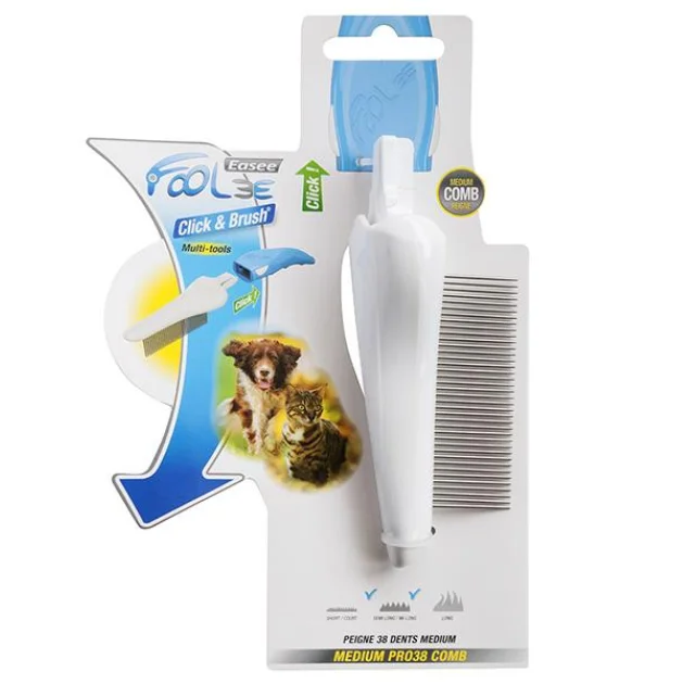 Насадка-расческа FoOlee Easee Medium Pro38 Comb для короткой и средней шерсти, 38 зубцов, белая