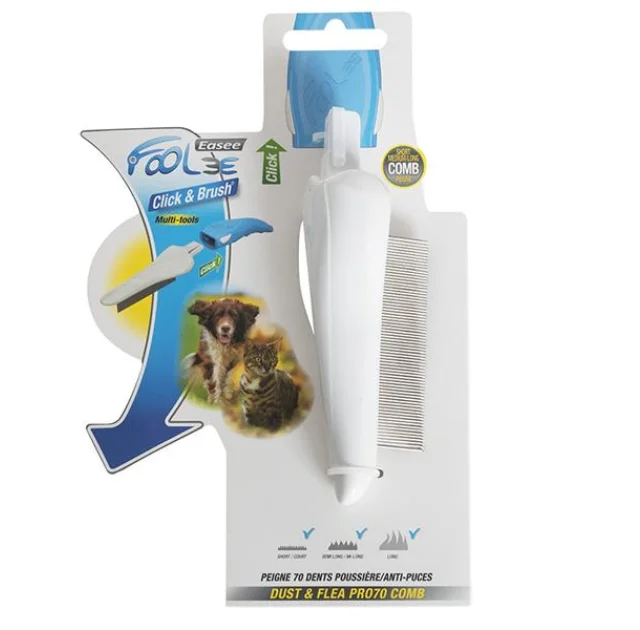 Насадка-расческа FoOlee Easee Dust&Flea Pro70 Comb сменная, для вычесывания блох, 70 зубцов, белая