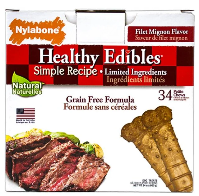 Ласощі Nylabone Healthy Edibles Petite беззерновое, для собак з почуттів. травленням, 34 шт, ціна за штуку