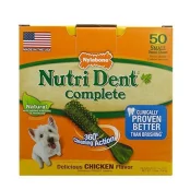 Лакомство Nylabone Nutri Dent Chicken Small для чистки зубов для собак, вкус курицы, 50 шт, цена за 1 штуку