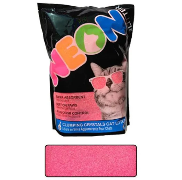 Наповнювач Neon Litter Clump грудкує, кварцовий, неоновий, рожевий, 1.81 кг