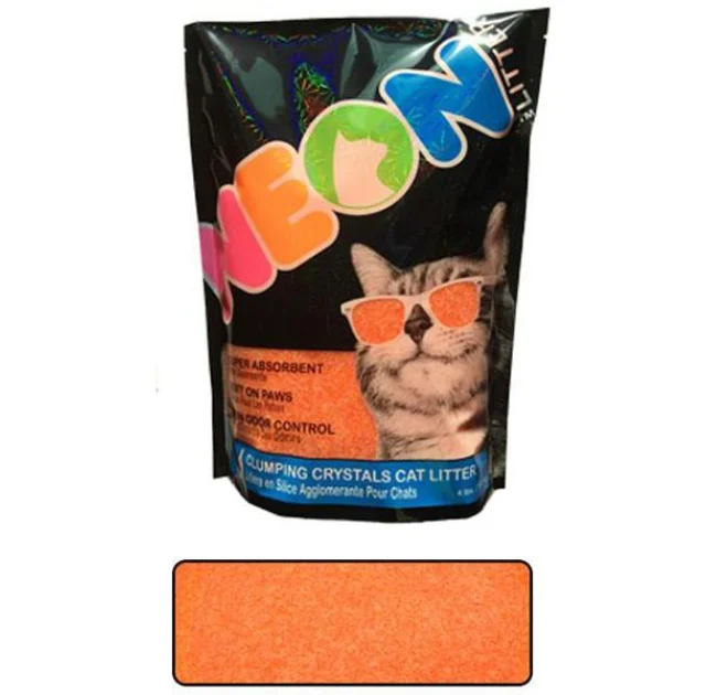 Наповнювач Neon Litter Clump грудкує, кварцовий, неоновий, помаранчевий, 1.81 кг