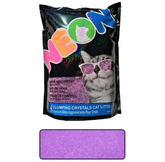 Наповнювач Neon Litter Clump грудкує, кварцовий, неоновий, фіолетовий, 1.81 кг