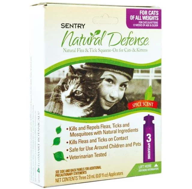 Краплі Sentry Natural Defense від бліх і кліщів, для котів всіх порід і кошенят, 2 мл, ціна за 1 піпетку