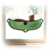 Спальное место K&H Ez Mount Window Bed на окно, для котов, зелёный, 69×28 см