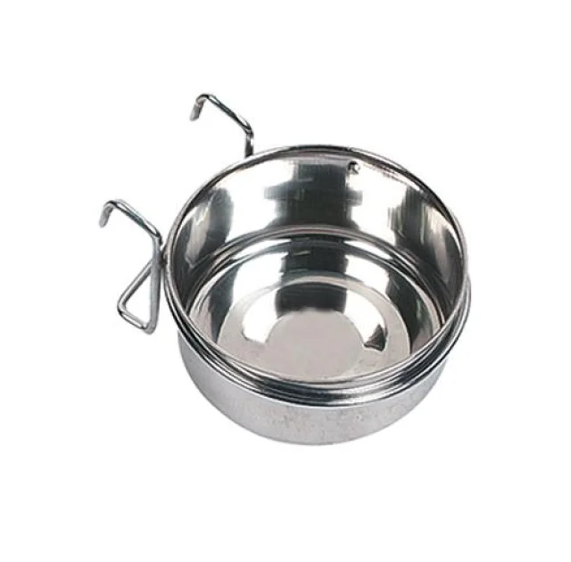 Годівниця Flamingo Steel Hook для кроликів, в клітку з власником, нержавіюча, 600 мл