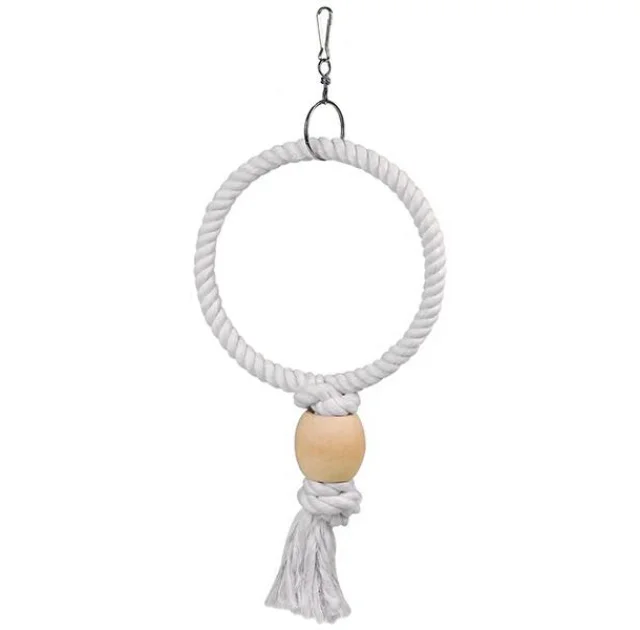 Игрушка Flamingo Ring веревочное кольцо, для попугаев, маленькая, 19.5х5х36 см